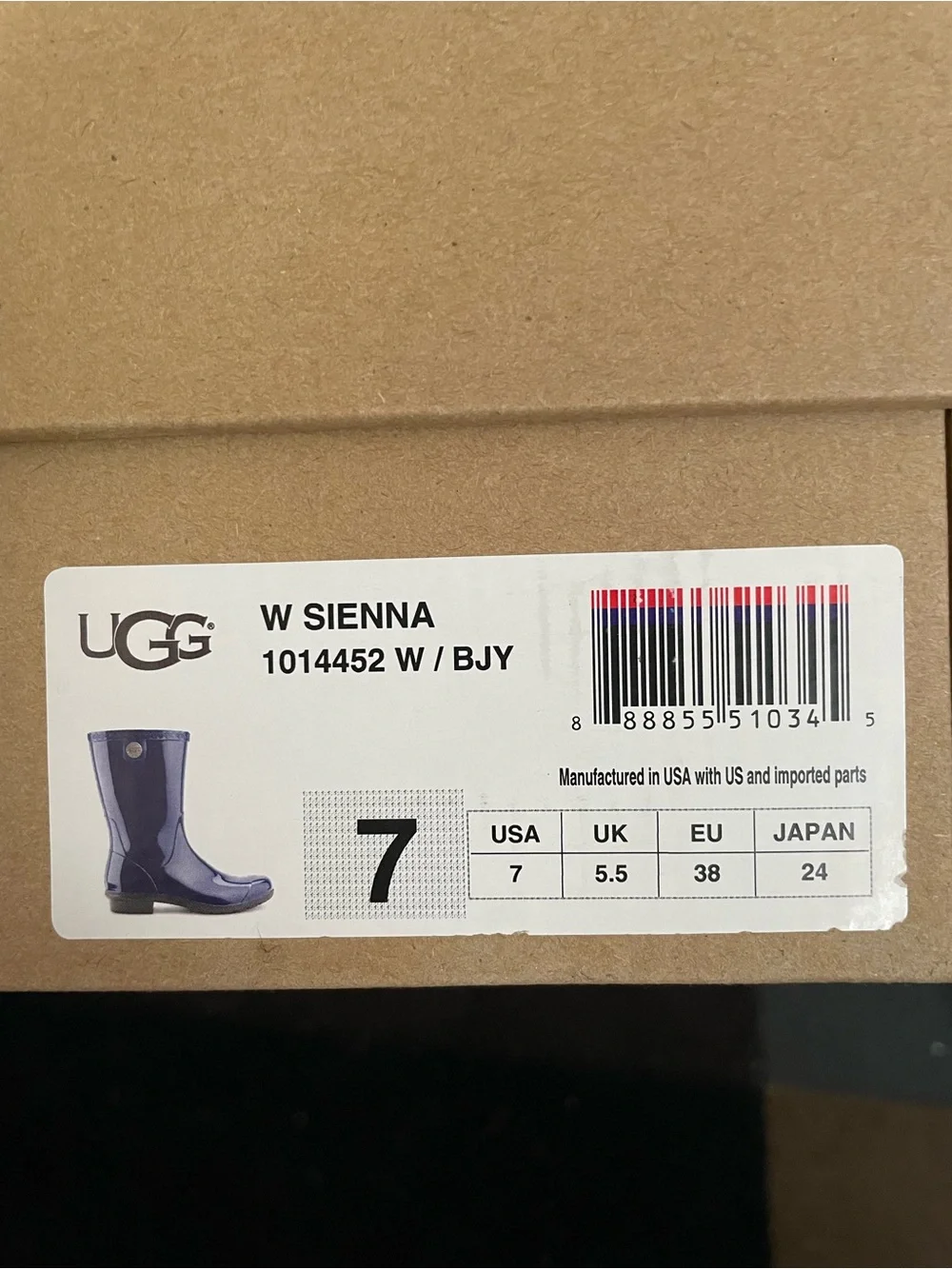 UGG Black Rain Boot with Treaded Sole